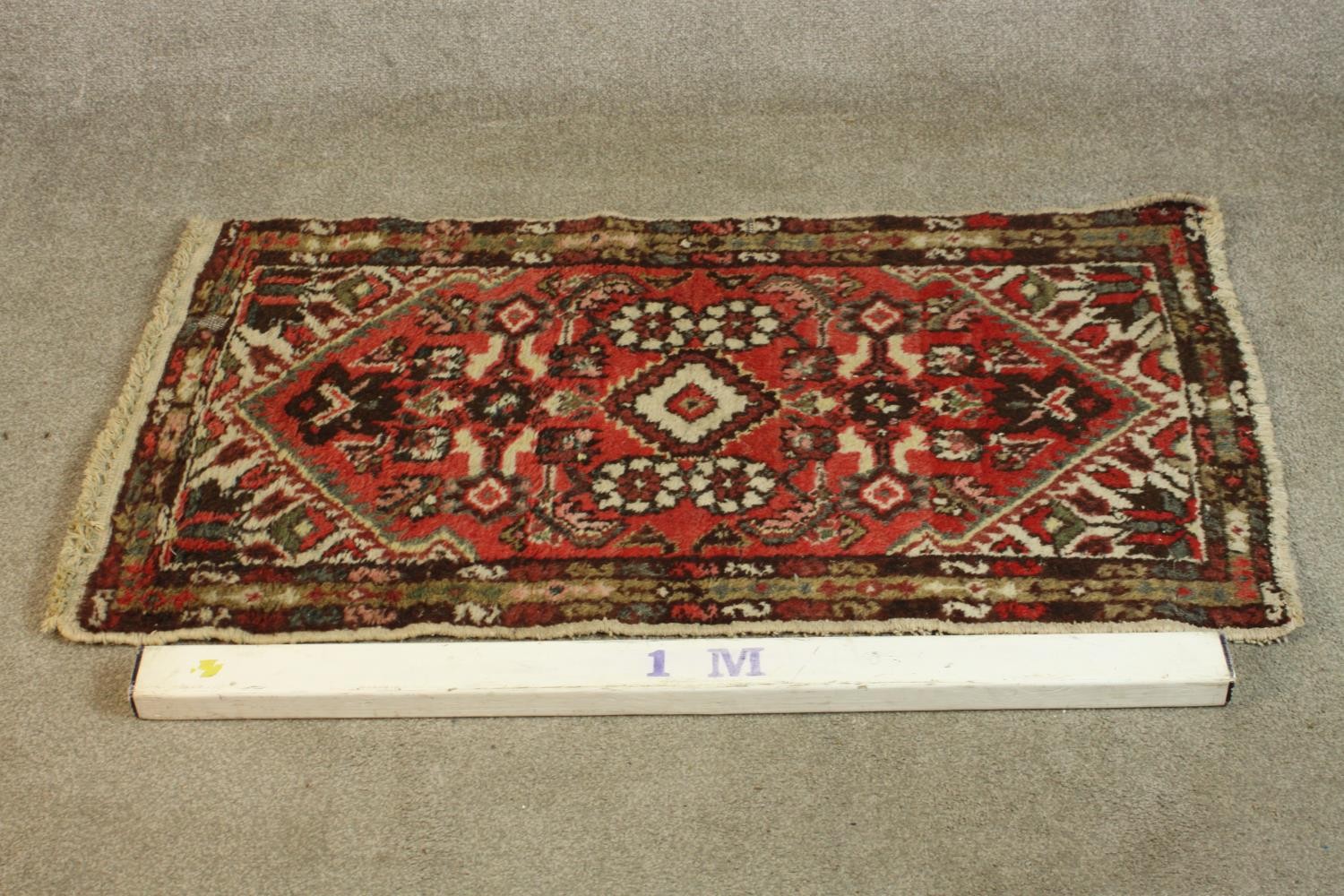 A hand woven red Persian Hamadan with central medallion on burgundy ground within spandrels and - Image 2 of 5