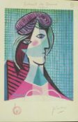 Pablo Picasso (1881 - 1973), a printers proof copy, signed Picasso, front has proof copy stamp,