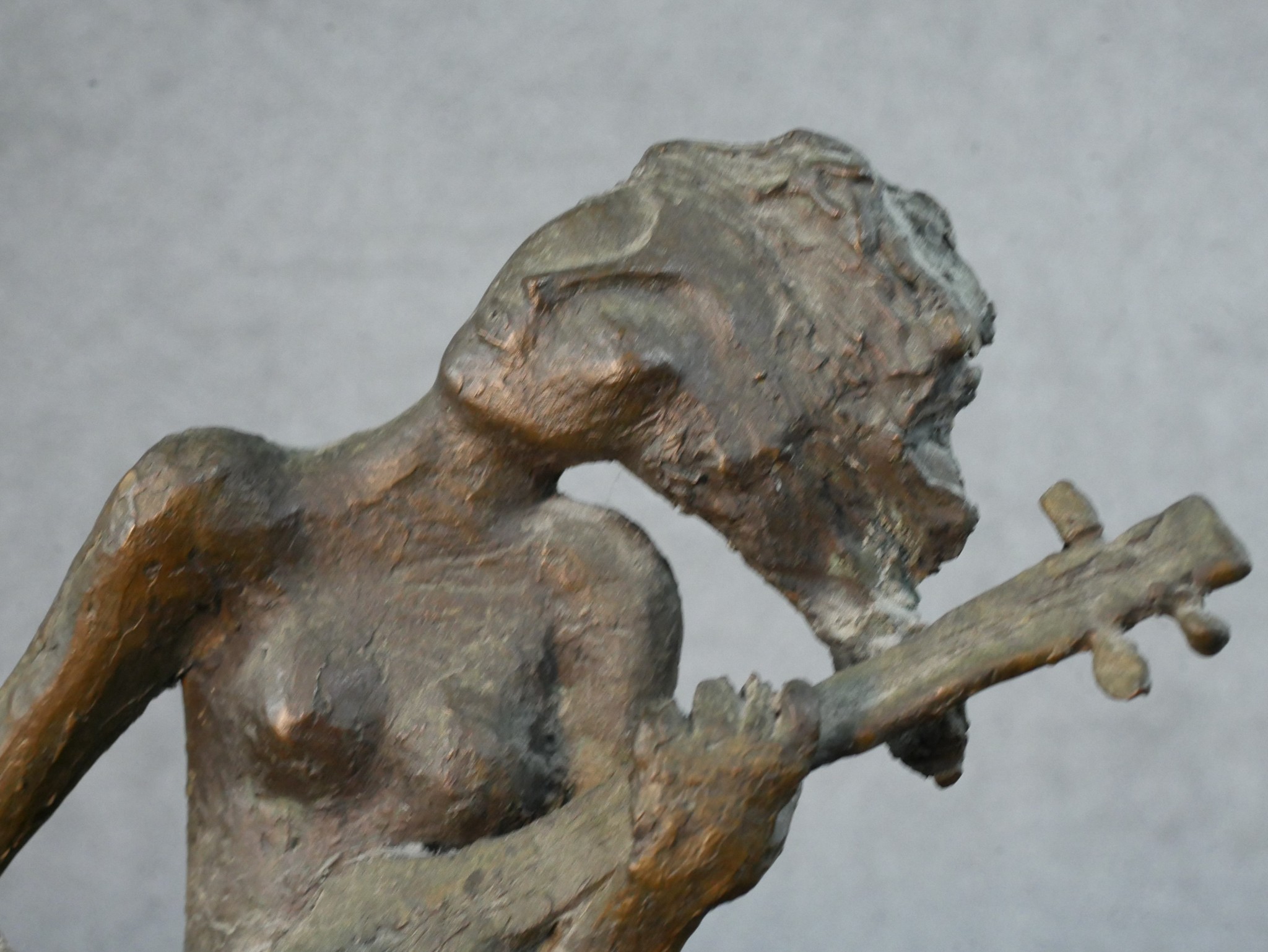 Patricia Mcallister (Zimbabwean 1932-2008), Girl Playing a Guitar, bronze, signed and dated '70. H. - Image 2 of 6