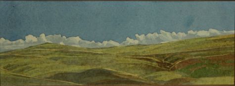 An unframed watercolour on paper, 'Kingdale', signed verso Ian Sandler, dated 79. H.32 W.59cm