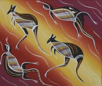 Dennis B Fisher, Australian Aboriginal School, late 20th - early 21st century, oil on canvas,