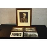 Five framed and glazed photograph, four 19th century scenes in Islington and the other a signed in