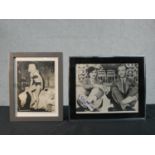 Two framed and glazed signed black and white vintage photographs, one of Ginger Rogers and Fred