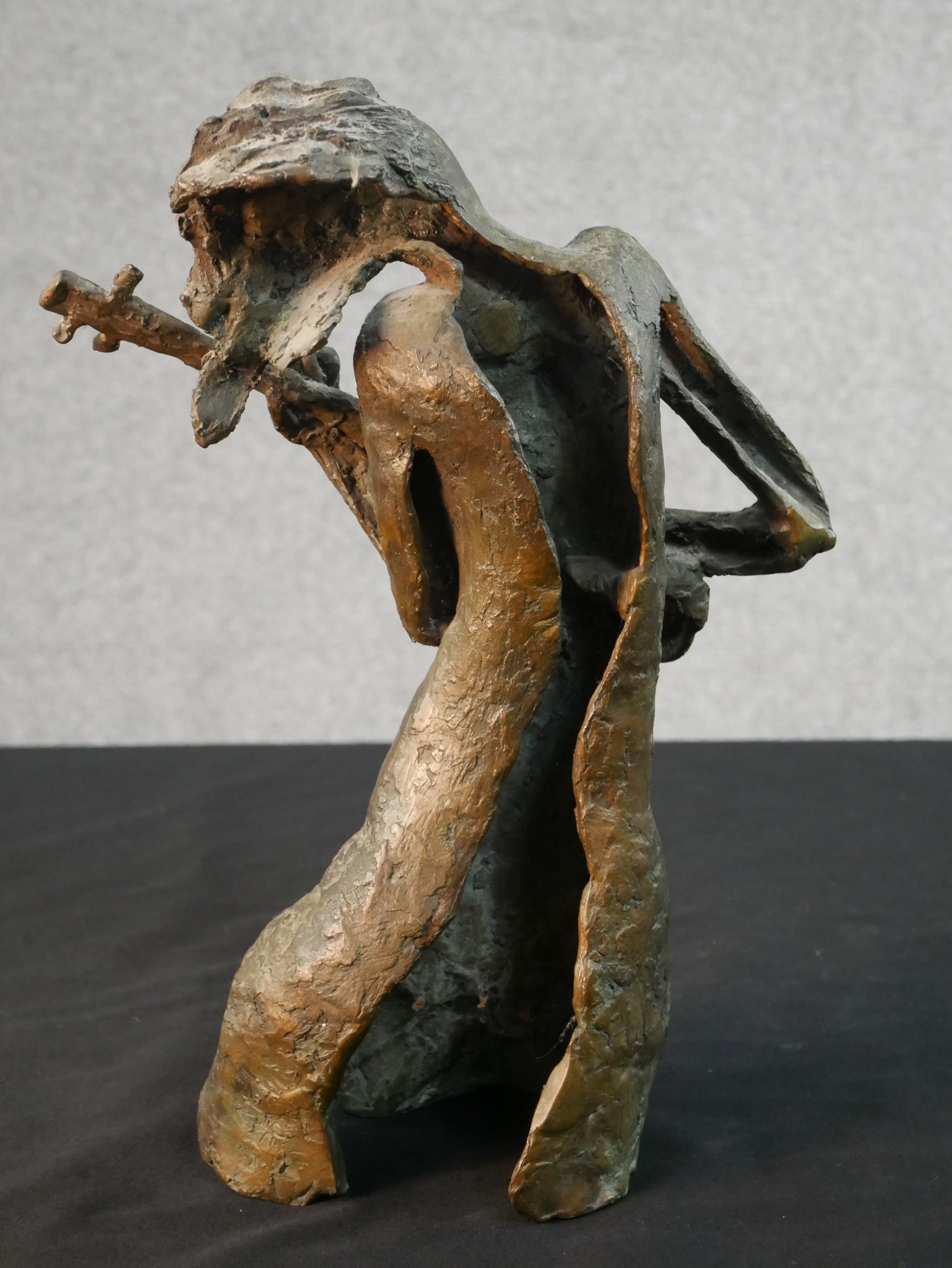Patricia Mcallister (Zimbabwean 1932-2008), Girl Playing a Guitar, bronze, signed and dated '70. H. - Image 4 of 6