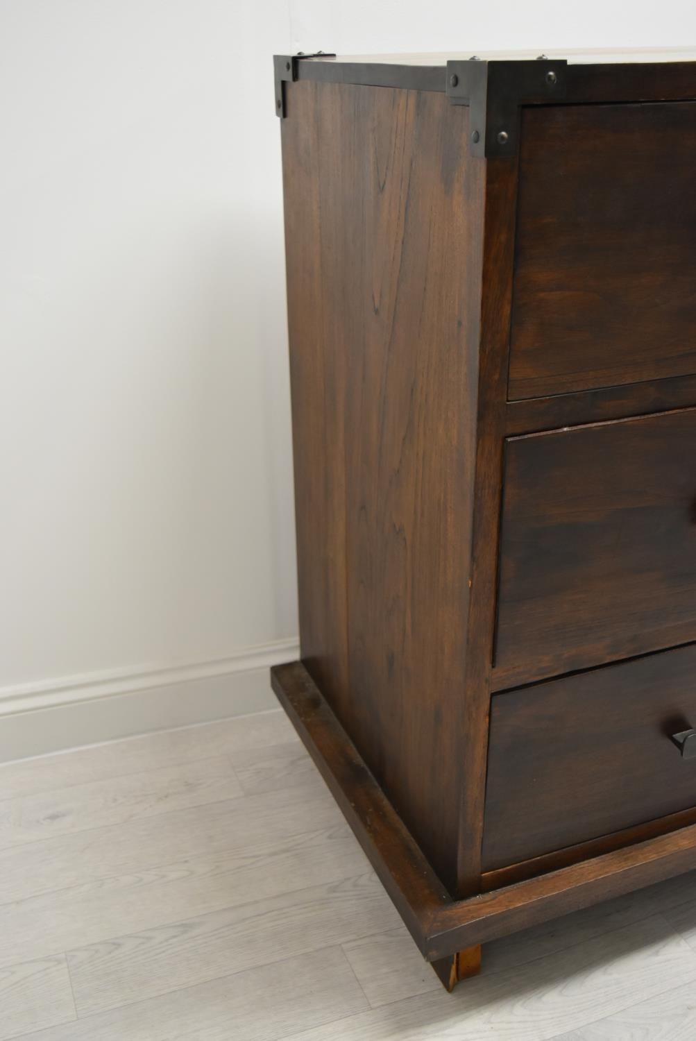 A contemporary Eastern hardwood sideboard with nine drawers raised on short supports. H.100 W.160. - Image 5 of 11
