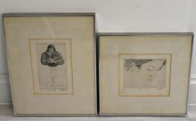 Michael Fell (1939 - ) Circle and Triangles & Pat; two limited edition pencil signed etchings,