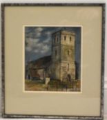 Clifford Bayley (1969 -) Monkton Church, Kent, watercolour on paper, signed, title verso, framed and