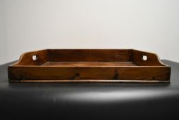 A 19th century mahogany twin handled butlers / serving tray. H10.5 W.58.5 D.44cm