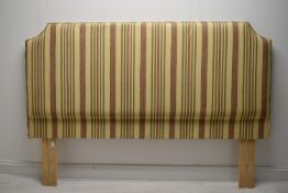 A contemporary upholstered double bed headboard. H.127 W.184cm