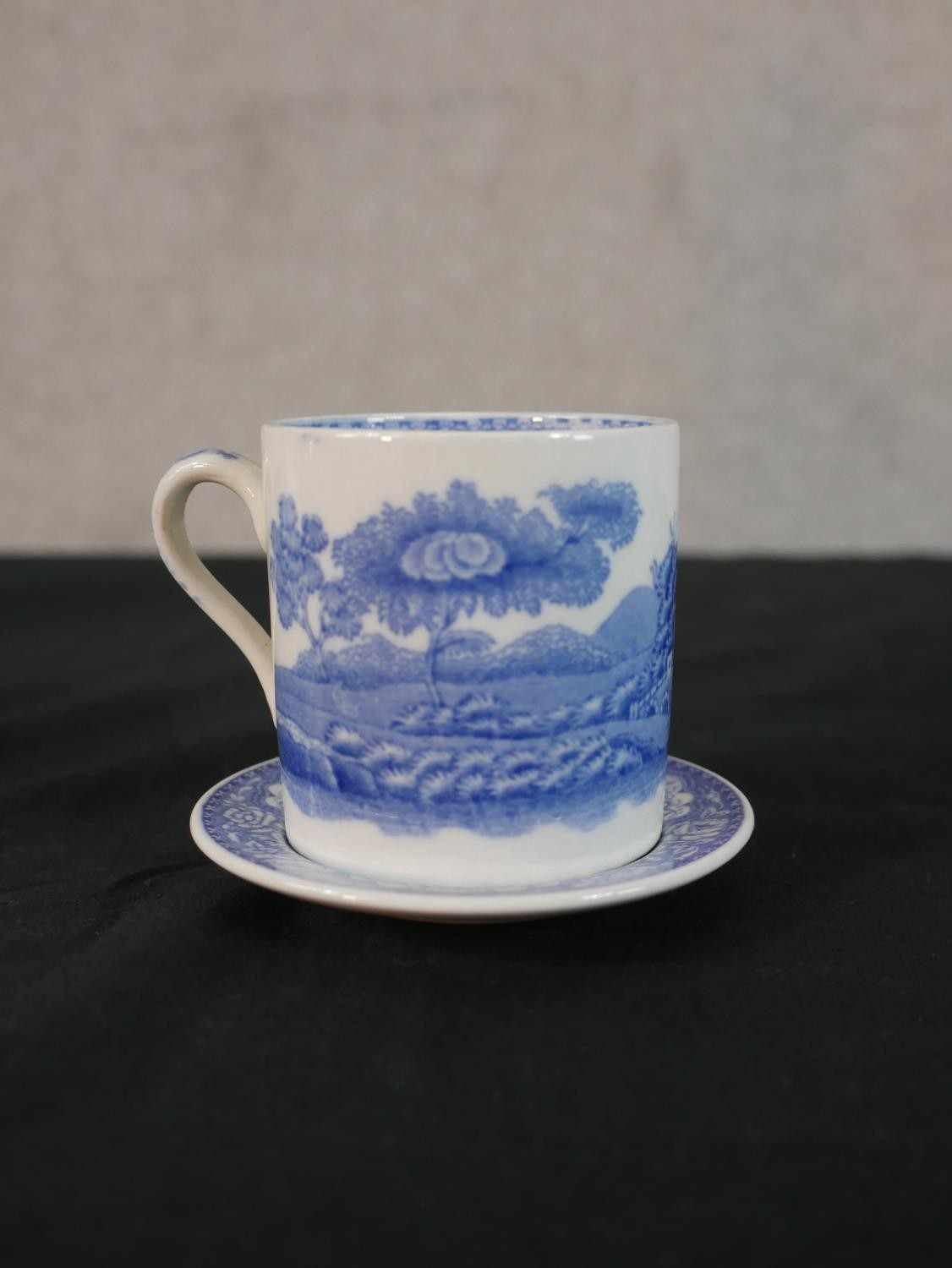 A Copeland Spode Italian pattern coffee set, blue and white transfer printed, including a coffee - Image 4 of 8