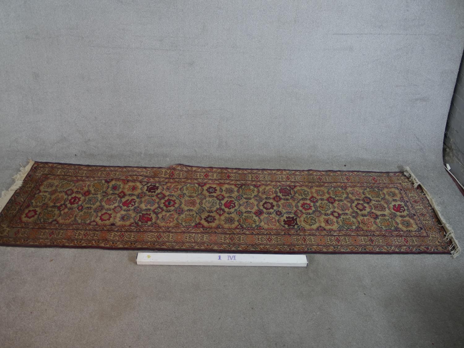 A biscuit ground hand made Erevan Russian runner. W.303 D.82cm - Image 2 of 6