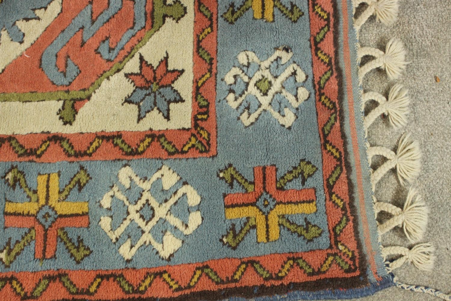 A hand made cream ground Konya rug. L.140 W.102cm. - Image 4 of 5