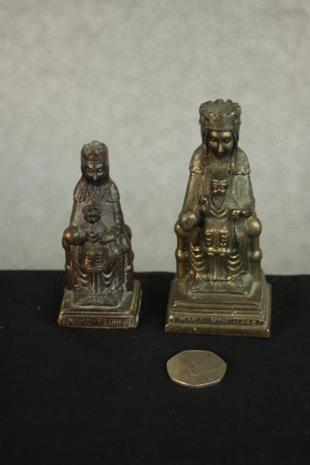 Two brass figures of 'Our Lady of Montserrat'. H.11 W.5 D.4cm. (each) - Image 2 of 11