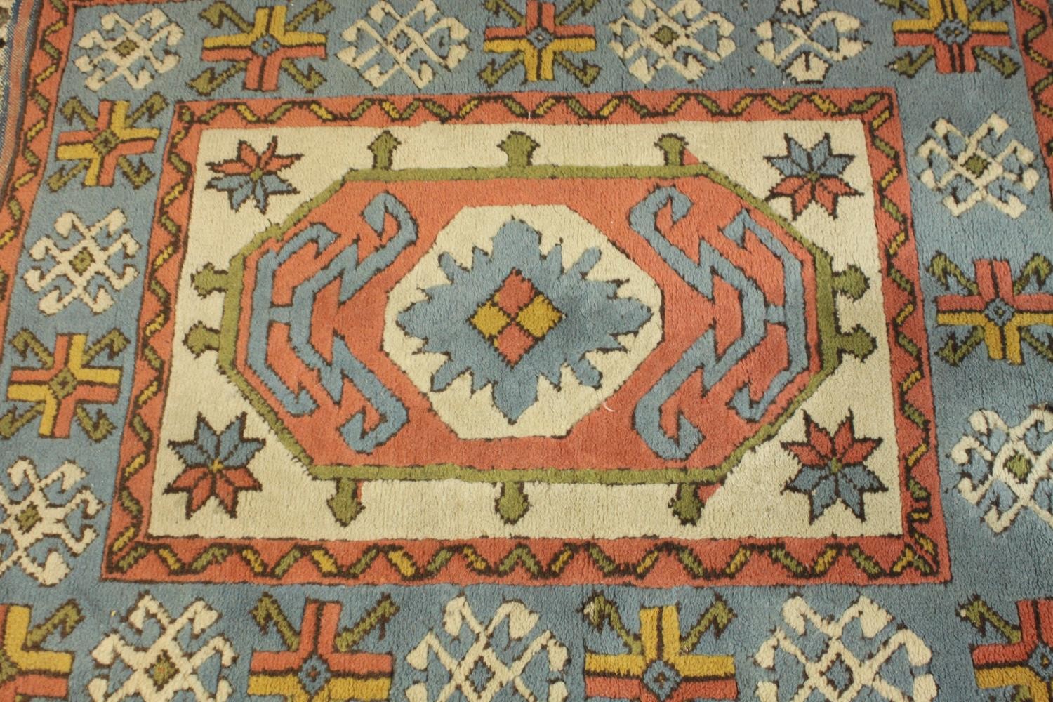 A hand made cream ground Konya rug. L.140 W.102cm. - Image 3 of 5