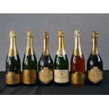 Six bottles of unopened Champagne and sparkling wine, including A. Carpentier, Roche Lacour and
