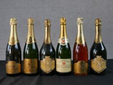 Six bottles of unopened Champagne and sparkling wine, including A. Carpentier, Roche Lacour and