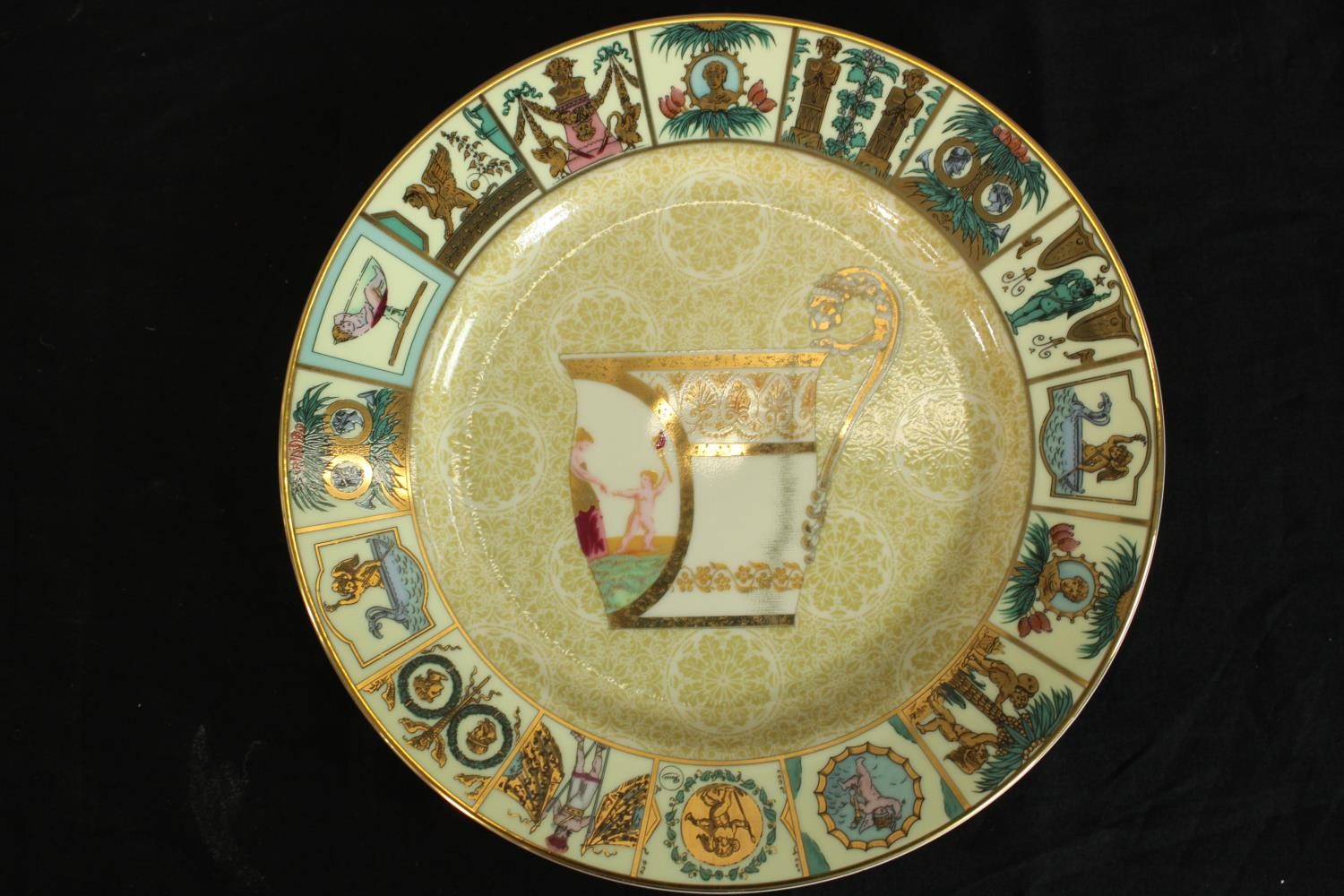 A set of eight Gucci Greek Mythology pattern porcelain plates, marked 'GUCCI' to the underside. - Image 3 of 11