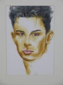 Myles Antony (contemporary), Portrait of a Young Man, watercolour, signed and dated '95. H.54 W.43cm