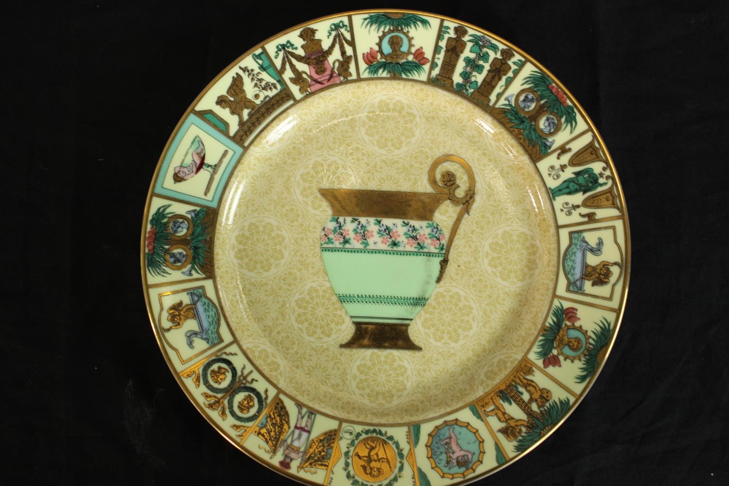 A set of eight Gucci Greek Mythology pattern porcelain plates, marked 'GUCCI' to the underside. - Image 6 of 11
