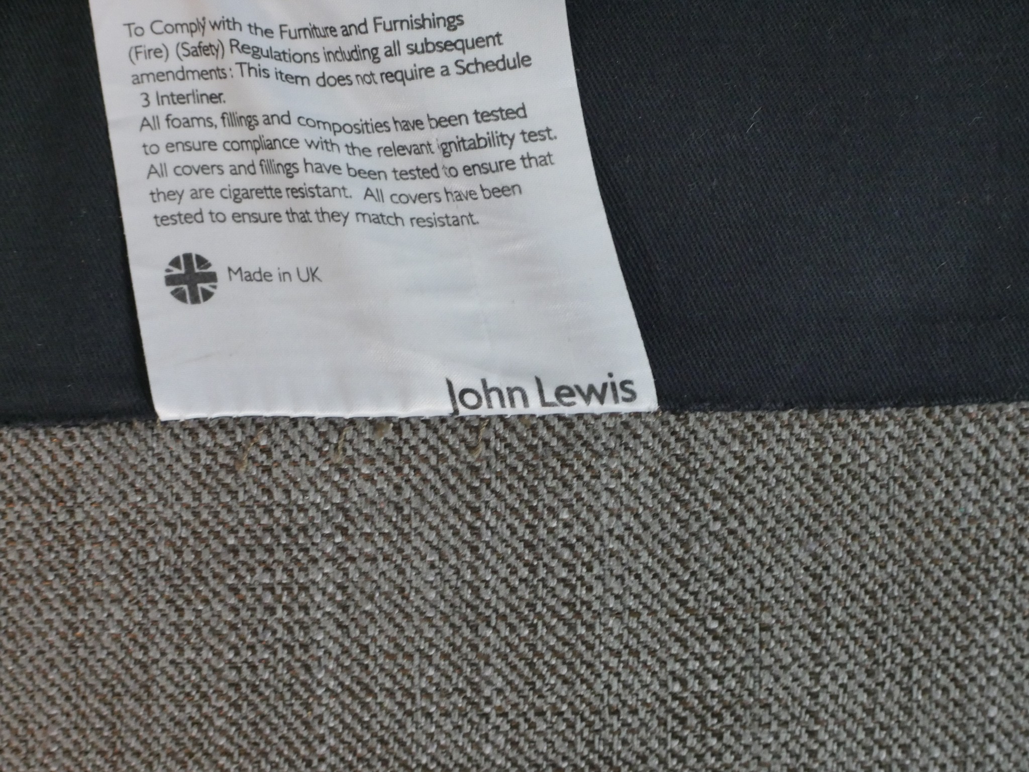 A John Lewis two seater sofa, upholstered in grey fabric, with oak arms and legs. H.77 W.192 D.88cm - Image 8 of 8