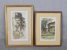 Danail Ignatov, two framed and glazed artist's proof etchings, 'Charley' and two timber framed