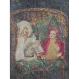 Attributed to Reverend J W H Battiscombe (1879-1985), Study of Two Dolls in a Chair, oil on