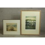 Pat Mallinson (b.1930), two framed and glazed signed etchings. 'Lake Lugano fishing boat', signed