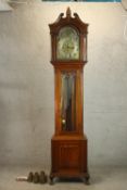 A very large late 19th/early 20th century walnut and mahogany cased longcase clock by W. Carpenter