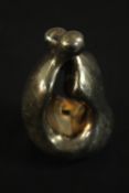 Devora Jaron, Sterling silver figure group, embracing couple. Signed - D. Jaron, 925. H.13 W.7.