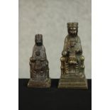 Two brass figures of 'Our Lady of Montserrat'. H.11 W.5 D.4cm. (each)