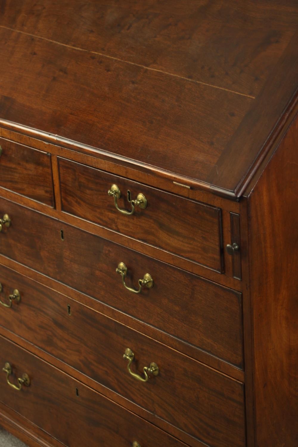 A 19th century mahogany bureau, the fall front enclosing a green writing surface with an arrangement - Image 12 of 12