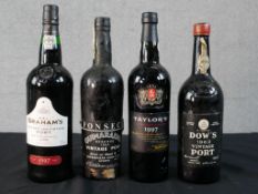 Four bottles of unopened vintage Port, including a 1997 W & J Graham's Vintage Port, 1964 Fonseca