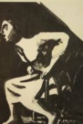Bill Jacklin (b.1943), lithograph, 'Woman in Chair', 1984, signed on plate, label verso. H.43 W.