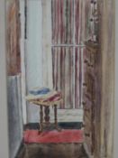 20th century, British school, Interior Scene, watercolour on paper, framed H.29 W.23cm