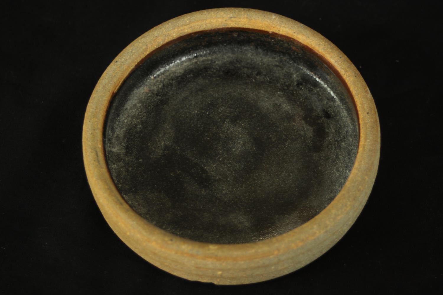 A collection of ten art pottery dishes and small bowls of various forms hand glazed with different - Image 8 of 8