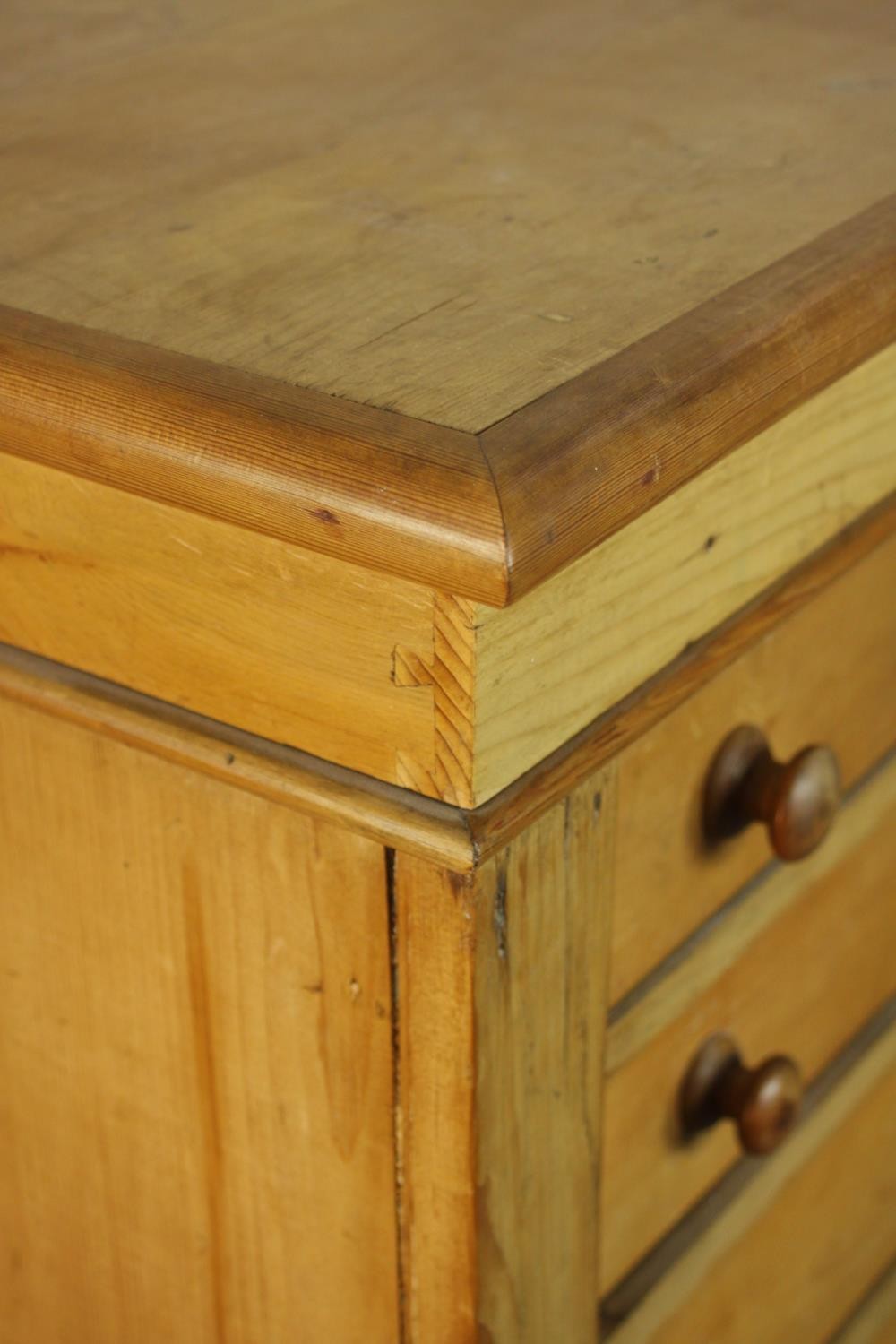 A C19th pine Wellington chest with locking stile, the eight graduated drawers with knob handles. H. - Image 5 of 6