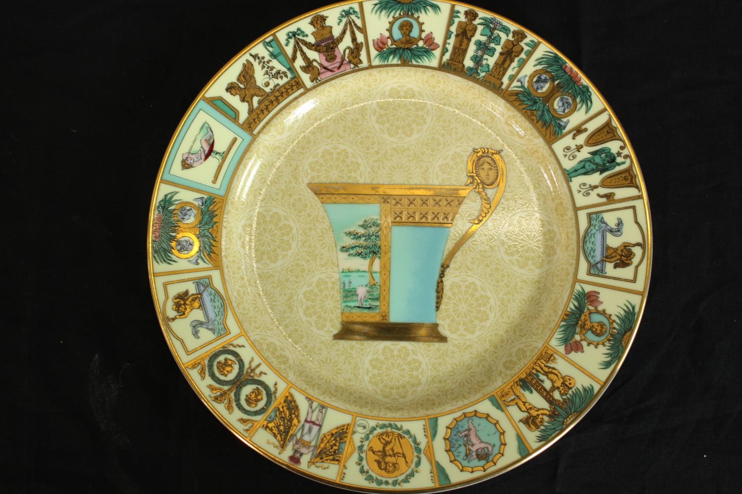 A set of eight Gucci Greek Mythology pattern porcelain plates, marked 'GUCCI' to the underside. - Image 4 of 11