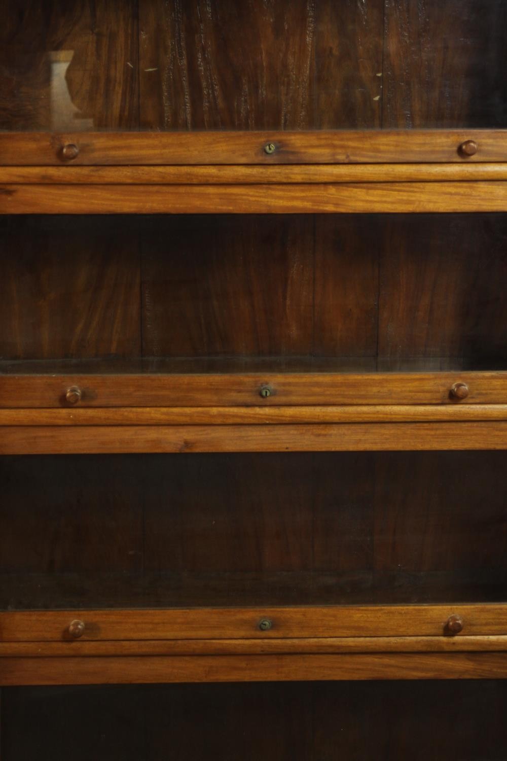 An early 20th century far Eastern hardwood, possibly Narra wood (amboyna) sectional stacking - Image 3 of 9