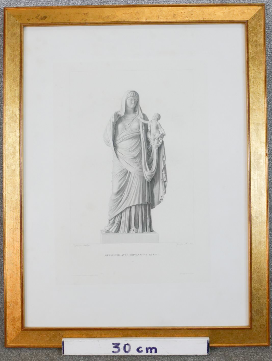 Six framed and glazed 19th century engravings of Roman Classical statues. H.75 W.56cm - Image 3 of 9
