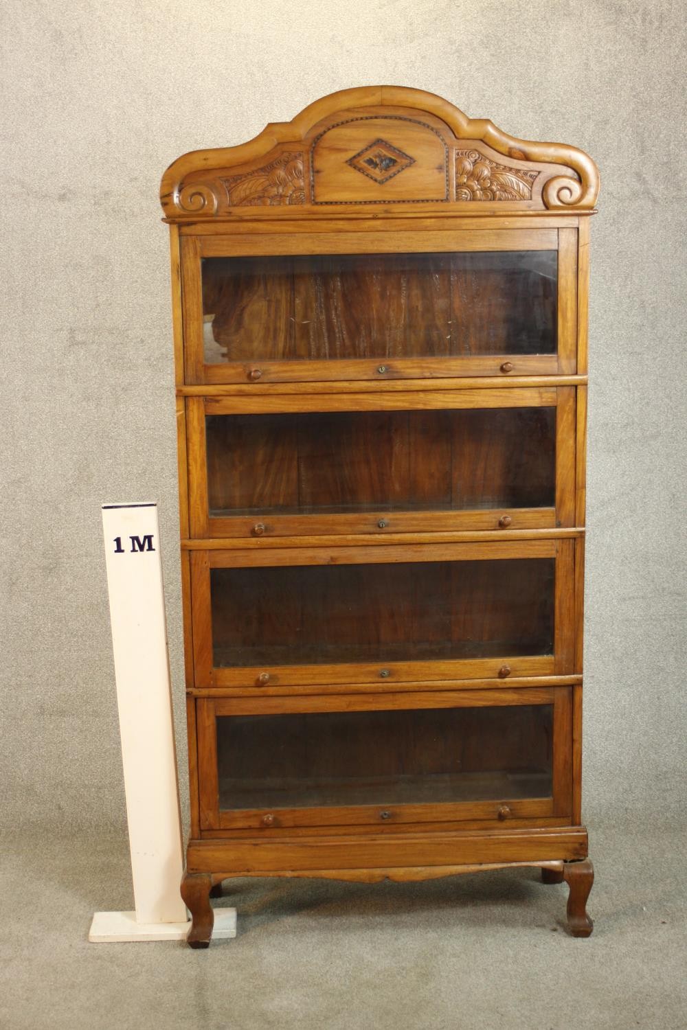 An early 20th century far Eastern hardwood, possibly Narra wood (amboyna) sectional stacking - Image 2 of 9