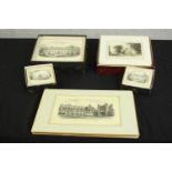 A collection of Lady Claire boxed table mats and coasters showing various scenes of Cambridge,