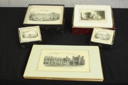 A collection of Lady Claire boxed table mats and coasters showing various scenes of Cambridge,