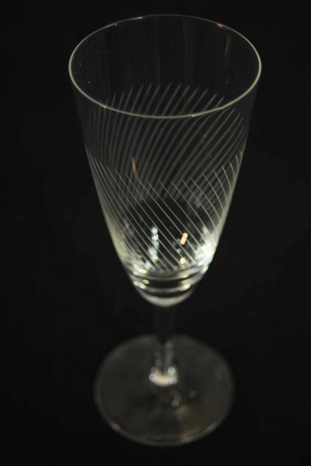 A collection of cut glass, including two Bohemian cut to clear green and purple wine glasses, two - Image 4 of 9