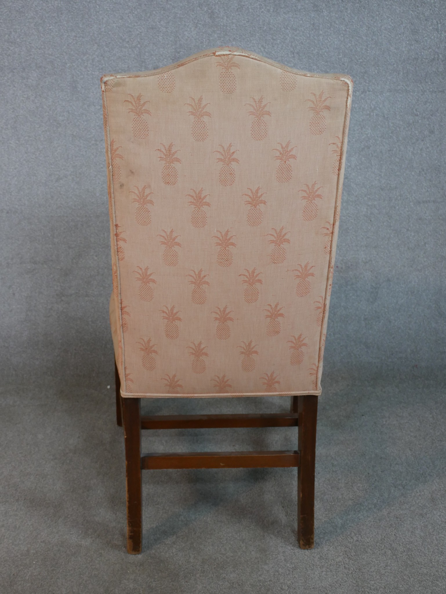 A Gainsborough style mahogany side chair, upholstered in fabric with repeating pineapple motif, - Image 8 of 8