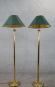 A contemporary pair of brass cylindrical standard lamps. H.155 Diam.51cm