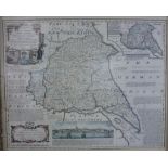 After Emanuel Bowen (British 1694-1767), 'An Accurate Map of the East Riding of York Shire divided