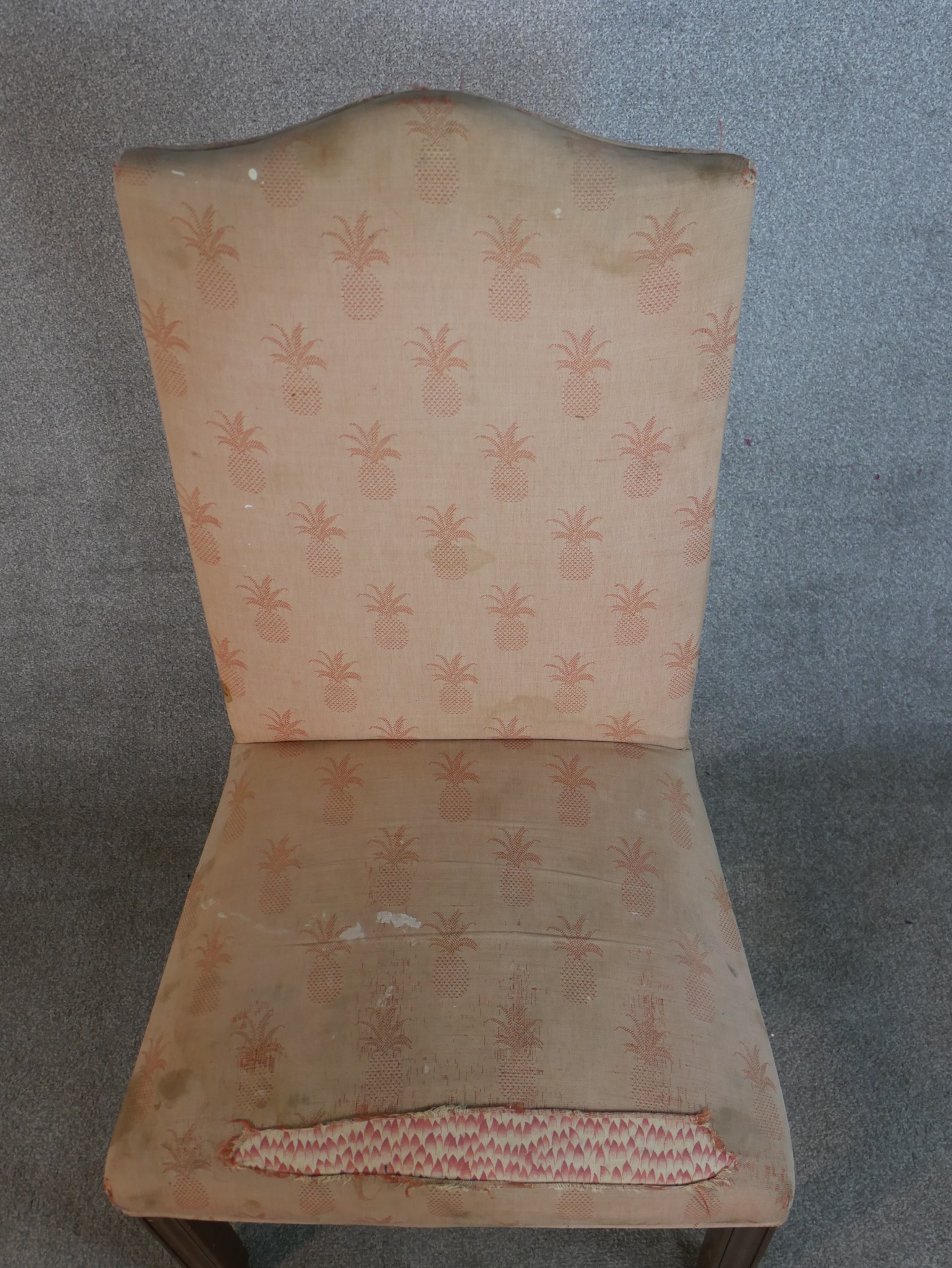 A Gainsborough style mahogany side chair, upholstered in fabric with repeating pineapple motif, - Image 3 of 8