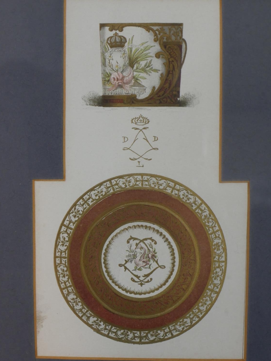 Three framed glazed Orienral prints, one of a calligraphy painting of orchids with artist's seal. - Image 4 of 7