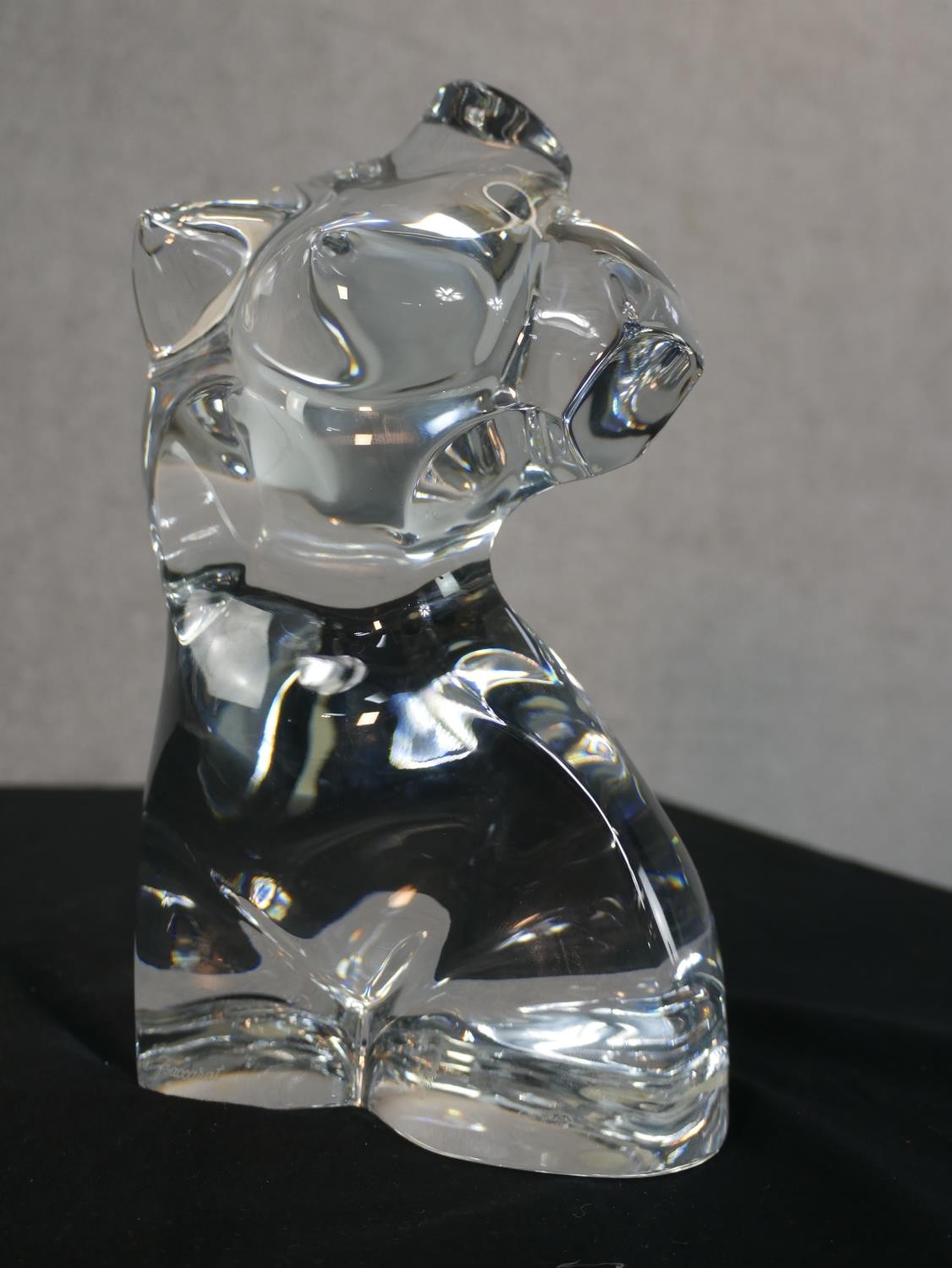 A Baccarat crystal sculpture of a nude female torso. Stamped to base. H.25 W.15 D.12cm - Image 3 of 4