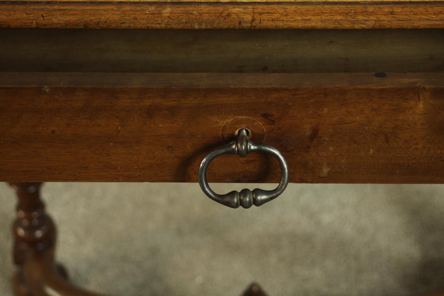 A 17th century style walnut side table, the rectangular top with a moulded edge over a single - Image 7 of 11